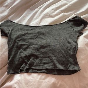 brandy melville grey off the shoulder